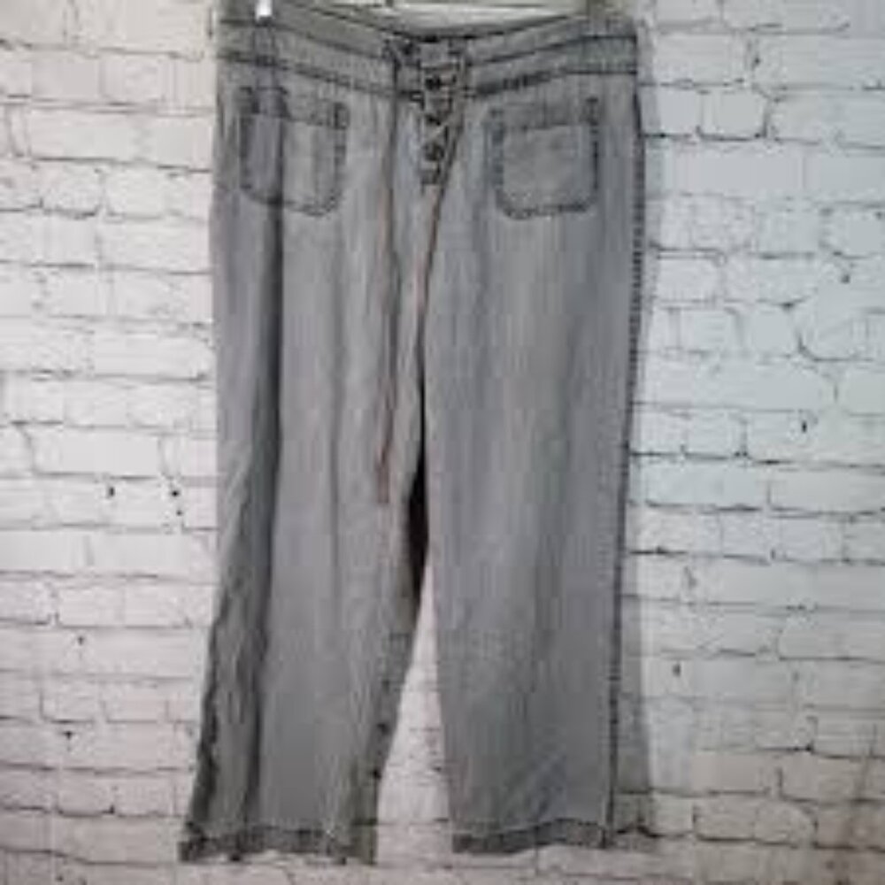 Sundance Pants size 4 Gray Tencel Lightweight Relaxed Fit Front Pocket‎